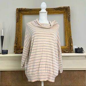 COPY - Ann Taylor striped cowl neck thin sweater Sz Medium quarter sleeve